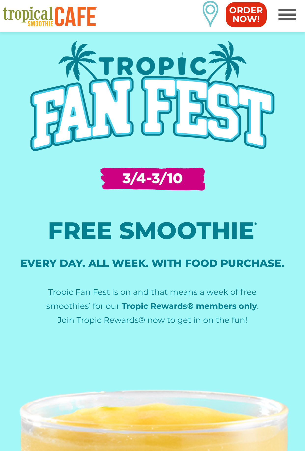 Free Week of Smoothies at Tropical Smoothie Cafe with Food Purchase 03
