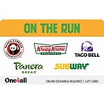 Dining & Retail eGift Cards: $50 On The Run eGift Card + $7.50 Bonus Value $50 &amp; More