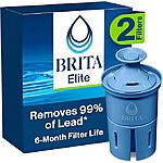 W/SS Brita Filter Replacements for Water Pitchers and Dispensers, Elite, 2 Count, Blue $27.91