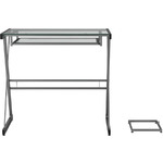 31&quot; Walker Edison Modern Glass Computer Desk (Silver) $25 + Free Shipping