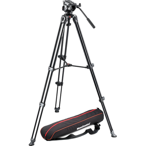 Manfrotto MVH500A Fluid Drag Video Head with MVT502AM Tripod and Carry Bag - $219.88