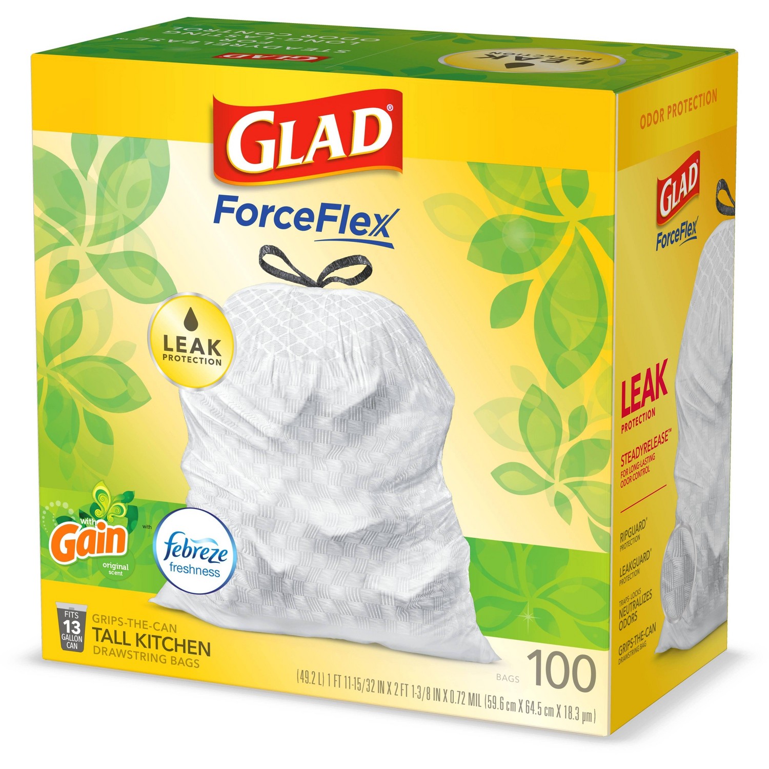 Glad 200ct 13G Original Gain Trash Bags - Bundle $32.49