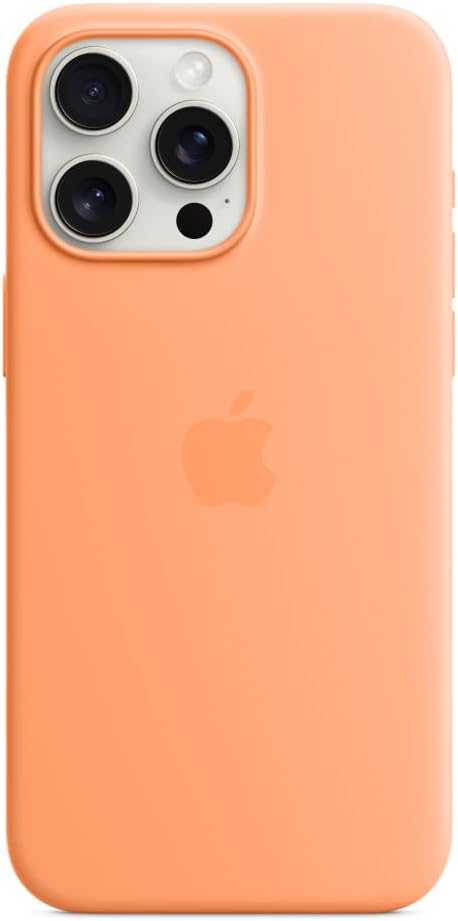Apple iPhone 15 Pro Max Silicone Case with MagSafe - Orange Sorbet ​​​​​​​ - $36.20