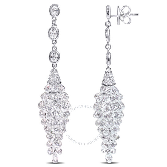 AMOUR 32 1/5 CT TW Diamond Chandelier Beaded Earrings In 18k White Gold $52349.99