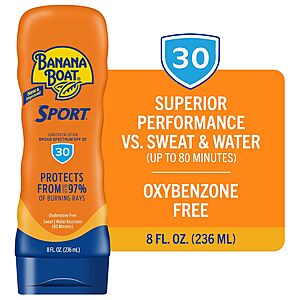 Eligible Amazon Accounts: 8oz. Banana Boat Sport Ultra SPF 30 Sunscreen Lotion alt=