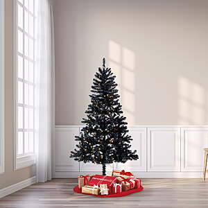 6.5' Pre-Lit Madison Pine Black Artificial Christmas Tree with Warm White LED Lights, by Holiday Time $12.22