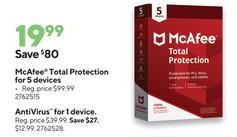 Staples Black Friday Mcafee Total Protection For 5 Devices For 19 99