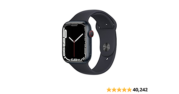 Apple Watch Series 7 [GPS + Cellular 45mm] Smart Watch w/ Midnight Aluminum Case with Midnight Sport Band. - $419.00