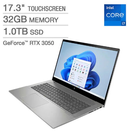 HP ENVY 17.3" Touchscreen Laptop - 13th Gen Intel Core i7-1355U - GeForce RTX 3050  - 1080p - Windows 11 - Costcoo