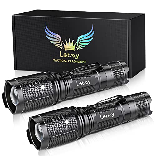 LED Tactical Flashlight S2000 PRO - Ultra Bright High Lumens XML T6 LED Flashlights - Zoomable, 5 Modes Flashlights, Water Resistant - 2 Pack - $8.50