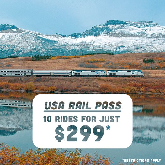 Amtrak USA Rail Pass 10 Segments For 299 Coach Travel Buy By