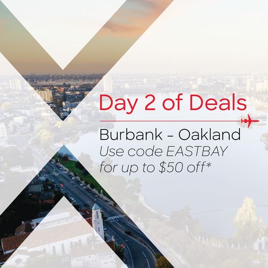 JSX $25 Off One-Way or $50 RT Airfares For Travel Between Burbank and Oakland CA - Book by August 30, 2023
