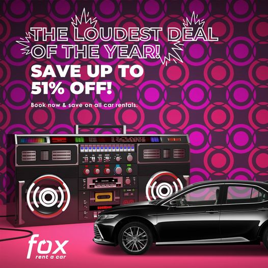 Fox Rent A Car Black Friday Savings of Up To 51% Off All Vehicles - Book By November 26, 2023