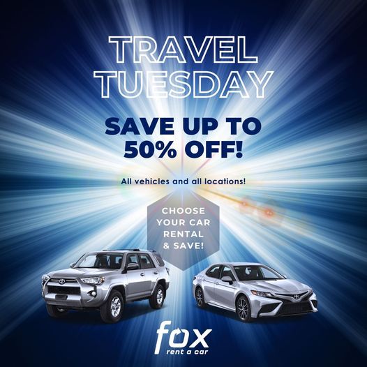 Fox Rent A Car Up to 50% Off All Cars Picked Up By Dec 15th - Book by December 10, 2023