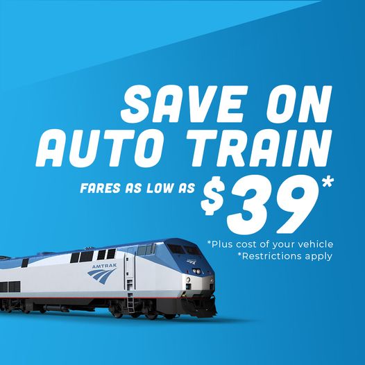 Amtrak Auto Train Sale From $39 OW Plus Cost of Vehicle (Lorton VA - Sanford FL) - Book by November 28, 2023