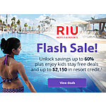 United Vacations &amp; RIU Resorts (All Inclusive) - Save Up To 60%, Kids Stay Free Plus Up To $2150 Resort Credits (Travel By December 23, 2021)