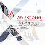JSX $100 Off RT or $50 Off OW Airfares, Any Route - Book by September 5, 2023