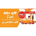 [Illinois, Missouri &amp; Iowa] Circle K Fuel Event 40¢ Off Per Gallon &amp; 50% Off Hot Food on Thur Feb 1st 11am-2pm Only
