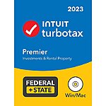 TurboTax Premier 2023 Federal + State for 1 User, Windows/Mac, CD/DVD and Download $65 After $30 Coupon From Staples Free Shipping YMMV $64.99