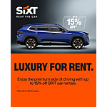 Sixt Rent The Car Up To 15% Off Premium / Luxury Car Rentals Worldwide