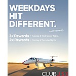 JSX  (Business Class-Like Domestic Air Carrier) Double or Triple Rewards on Select Weekdays - Book by October 1, 2025