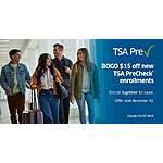 TSA PreCheck For Family BOGO $15 Discount One 2nd Enrollment - By December 31, 2025