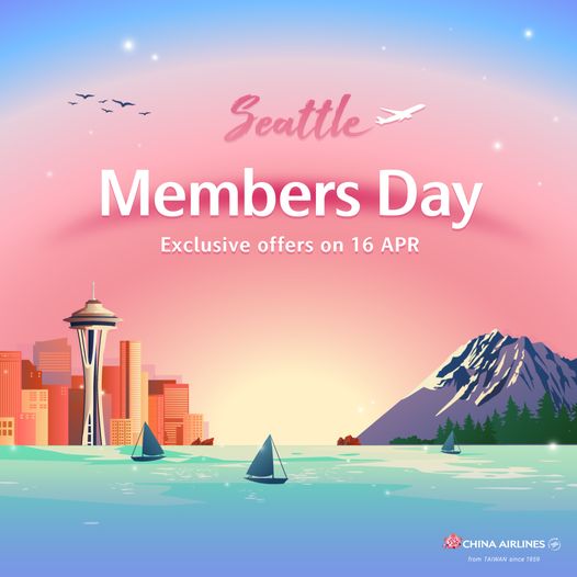China Airlines Members Day Live Now - One Day Only "The Great Mileage Journey" - Ends 17APR 08:59 (Taipei time, GMT+8)