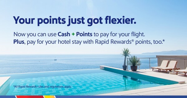 [Travel News] Southwest Airlines Rapid Rewards Members May Now Use Combo of Points & Payment