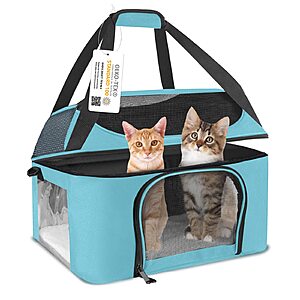 Amazon Large Pet(s) Carrier For Road or Air Travel - Fully Functional, Collapsible & Durable in Blue or Gray $25.50 Free Shipping with Prime