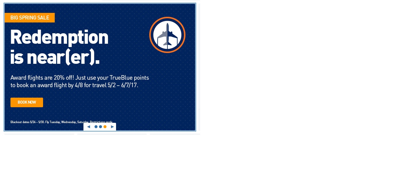 Jetblue - Big Spring Sale for TrueBlue Award Travel 20% Off - Book by April 8