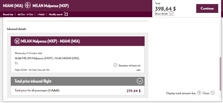 Miami to Milan Italy $399 RT Nonstop on Air Italy (limited travel Oct)