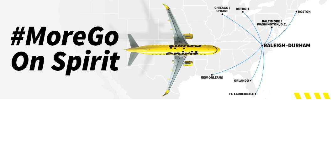 Raleigh NC to 7 New Destinations on Spirit Airlines with OW Airfares As Low As $52