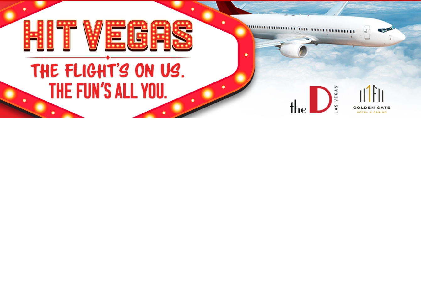 [Expired] 1000 Free One-Way Flights (Sponsored By The D Las Vegas) to Las Vegas On Various Airlines For Select Dates in Early June 2020