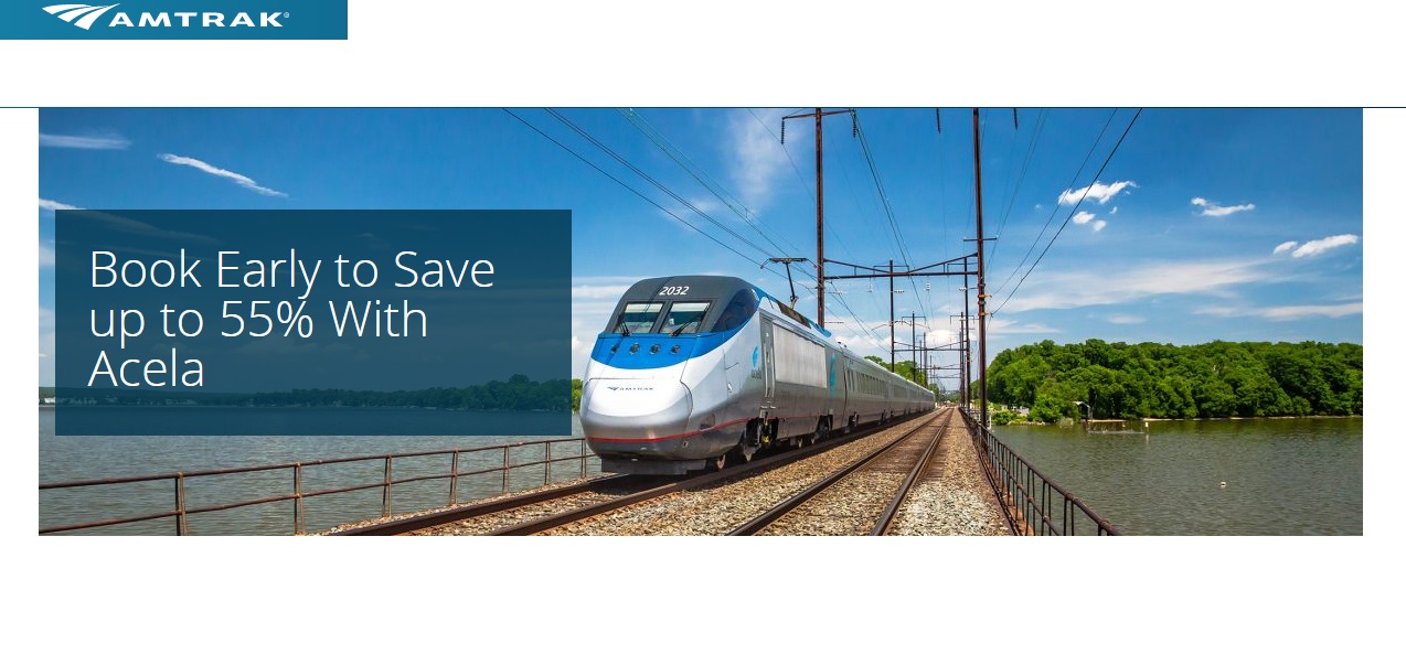 Amtrak Acela Service (Northeast) Up To 55% Advance Purchase Savings & No Change Fee Thru Sept 6, 2021