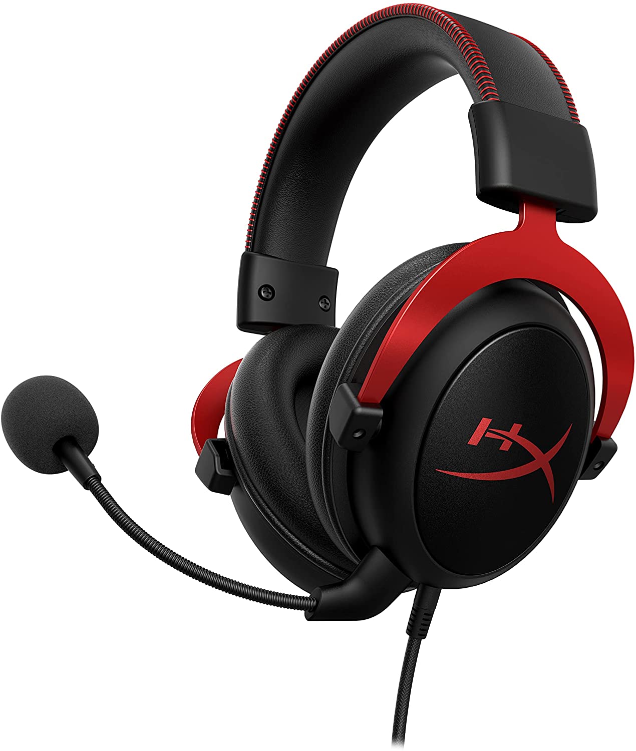 HyperX Cloud II - Gaming Headset, 7.1 Surround Sound, Memory Foam Ear Pads, Durable Aluminum Frame, Detachable Microphone, Works with All Platforms – Red $59