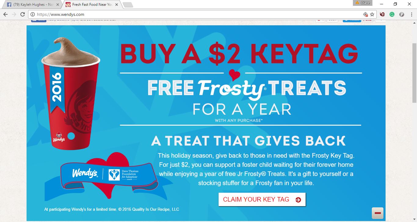 Wendy's Keychain For 2017 Now Available For 2 Unlimited FREE Junior