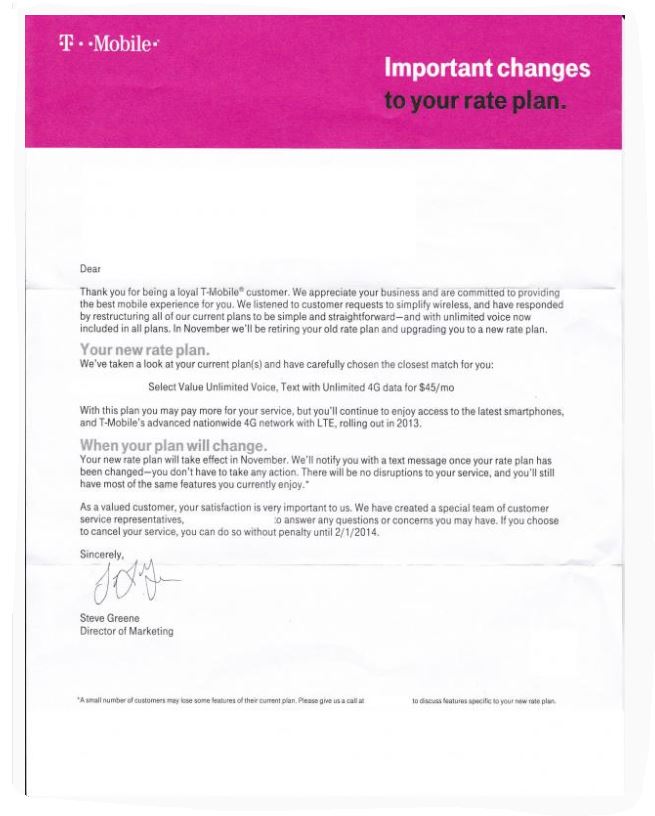 HEADS UP! T-mobile Grandfathered plans are being eliminated!