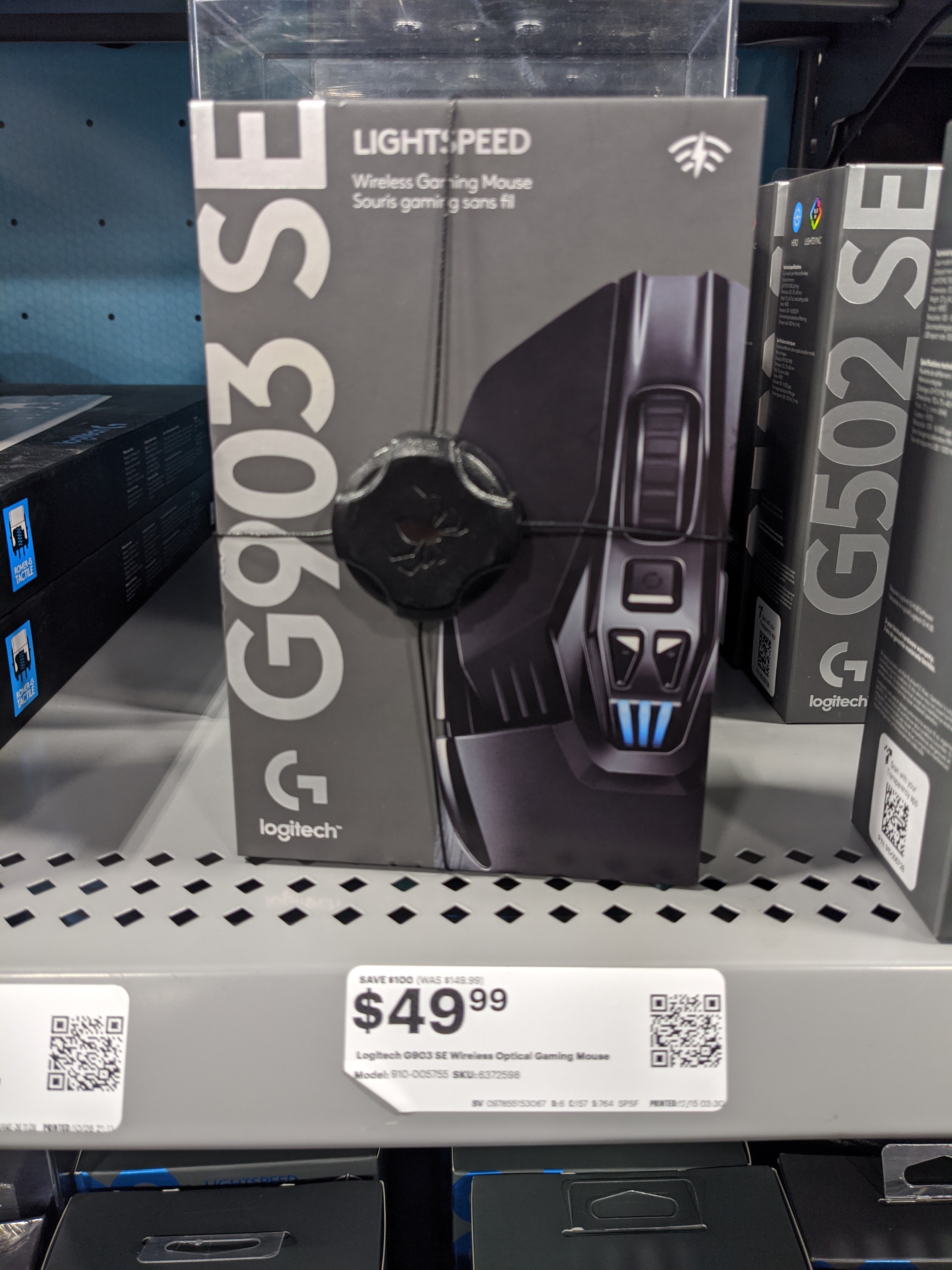 Logitech G903 SE light speed gaming wireless mouse $49.99. B&M ONLY