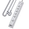 10Ft Power Strip Surge Protector with 6 AC Outlets and 3 USB Ports, 1680 Joules, ETL Listed, Grey $9.99