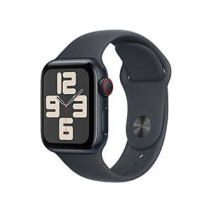 Apple Watch SE (2nd Gen) [GPS + Cellular] Smartwatch with 40mm Midnight Aluminum Case with Midnight Sport Band $189