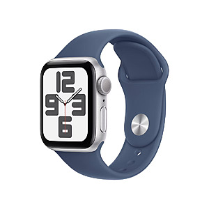 Apple Watch SE GPS (2024) 40mm Silver Aluminum Case with Sport Band - S/M for $169.99