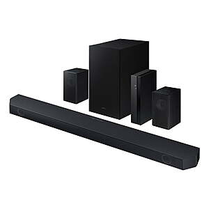 SAMSUNG Q-series 5.1 Channel Sound Bar with Wireless Subwoofer, Q-Symphony & Dolby ATMOS Audio for $289