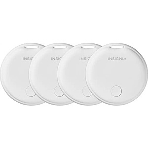 Insignia - Locator Tag for iOS, iPadOS, and macOS with Apple Find My App (4-Pack) - White for $12.99