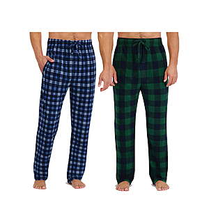 2-Pack Hanes Men's Cozy Microfleece Pajama Sleep Pants (Various Colors) $11 