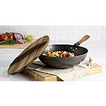 SHINEURI 12 Inch Copper Wok Pan and Stir Fry Pan with Lid $29.86