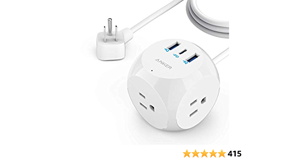 Anker Power Strip with USB C, PowerExtend USB-C 3 Cube with 3 Outlets and USB (30W USB C), 5 ft Extension Cord, Power Delivery High-Speed Charging for iPhone 12/12 Pro /  - $25.99