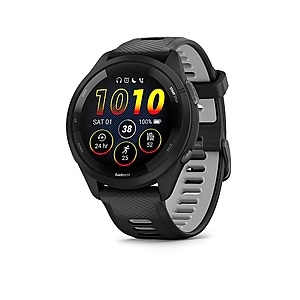 Garmin Forerunner 265 GPS Smartwatch 46 mm Fiber-Reinforced polymer Black 010-02810-00 - $349.99