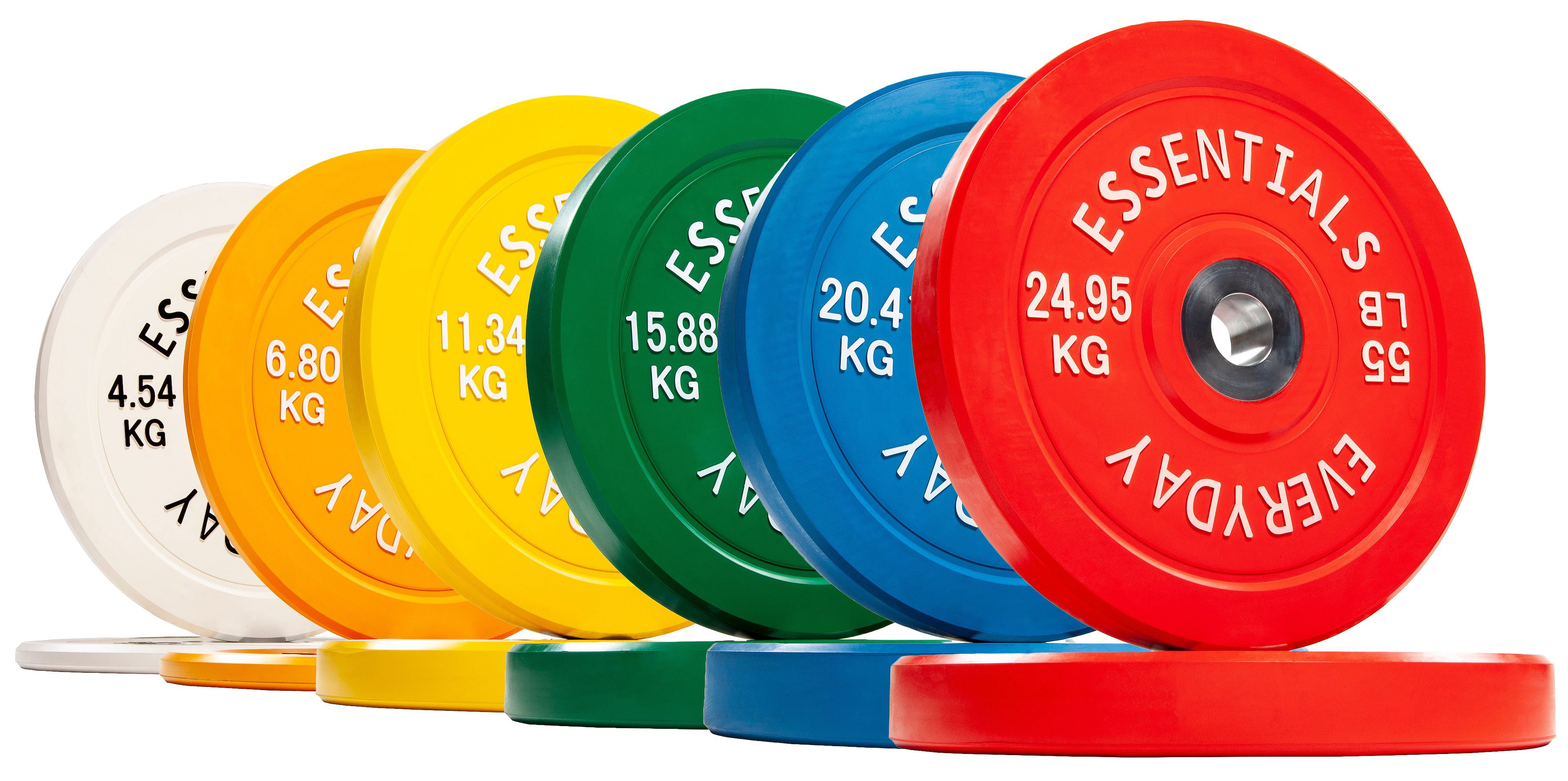 BalanceFrom Olympic Bumper Plate Weight Plate with Steel Hub, Color Coded, 370 lbs Set - $370 at Walmart