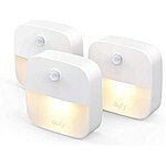 eufy by Anker, Lumi Stick-On Night Light, Warm White LED, Motion Sensor, Bedroom, Bathroom, Kitchen, Hallway, Stairs, Energy Efficient, Compact, 3-Pack