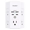 Multi Plug Outlet, Surge Protector, 5 Outlet Extender with 4 USB Charging Ports (2 USB C), USB C Wall Charger, 3-Sided 1800J Power Strip Outlets Splitter Wall Plug $8.99